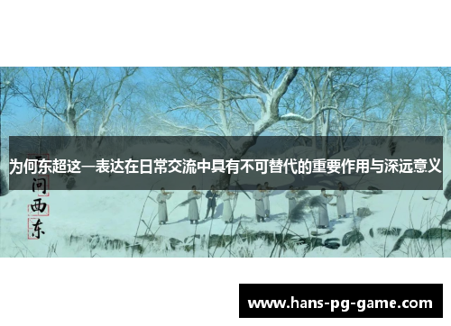 为何东超这一表达在日常交流中具有不可替代的重要作用与深远意义