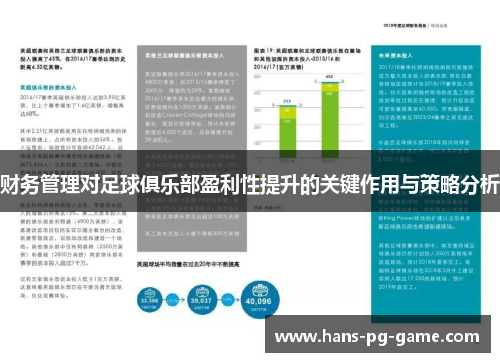 财务管理对足球俱乐部盈利性提升的关键作用与策略分析 财务管理对足球俱乐部盈利性提升的关键作用与策略分析